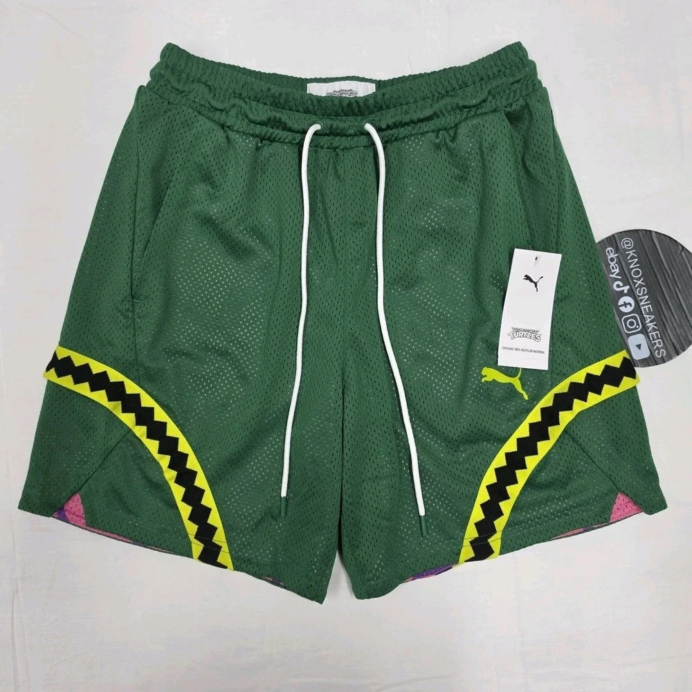 PUMA X Teenage Mutant Ninja Turtles Hoops Shorts 630931 01 Men's Size Small